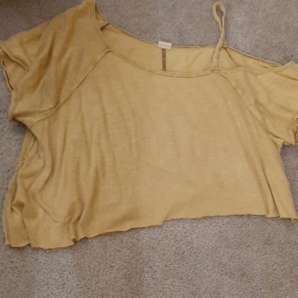 Yellow Off the Shoulder Crop Top
